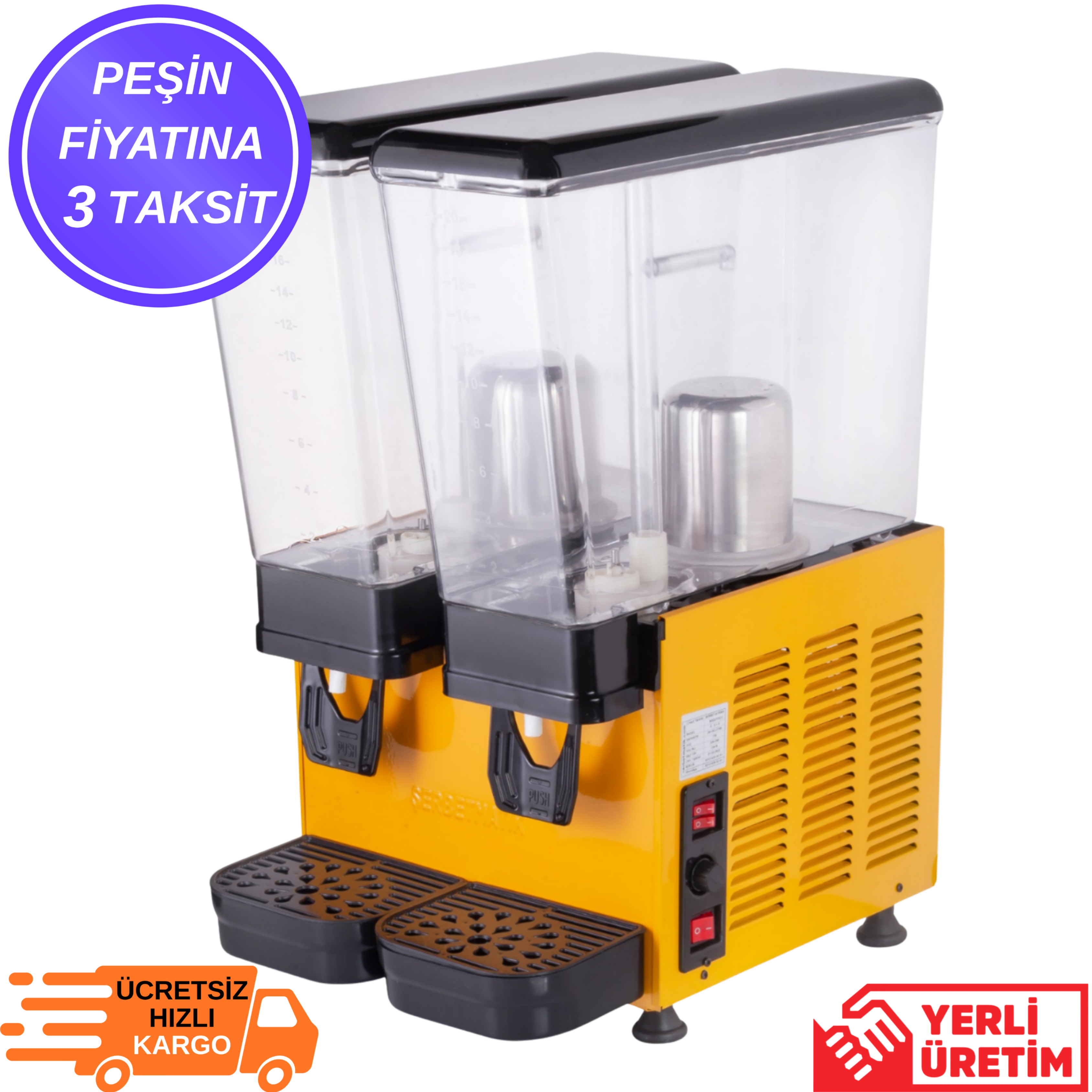 Şerbetmatik İkili Limonata Makinesi – 2x20 Litre Fıskiyeli